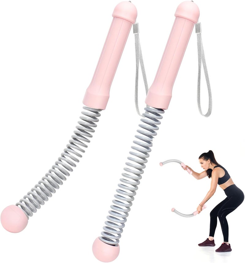 TRELC Upgrade Weighted Ropeless Battle Ropes, 2PCS Cordless Battle Rope for Home Gym, HIIT, Strength, Quiet Portable Training Rope, Workout Ropes Versatile Fitness Equipment for Men Women (Pink) - Image 1